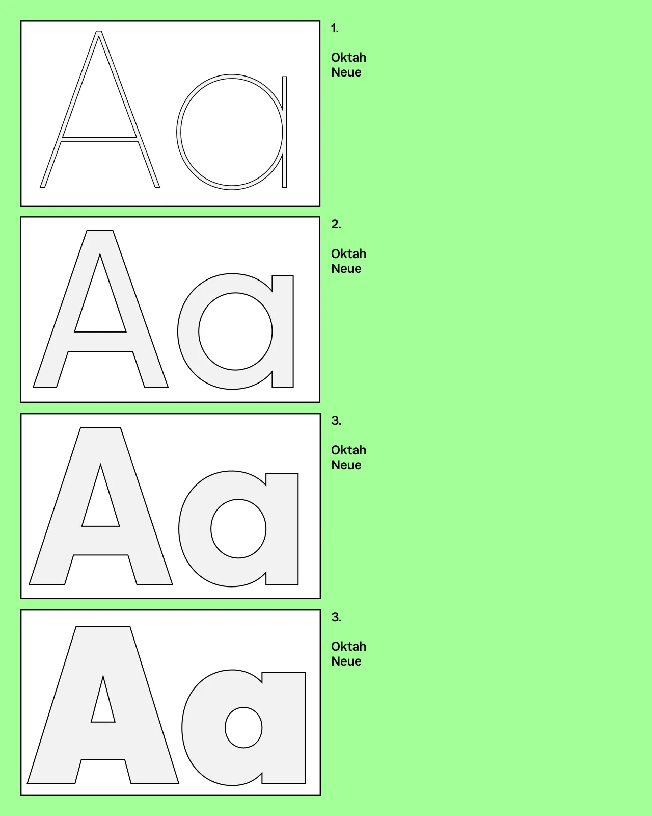 Oktah Neue font styles