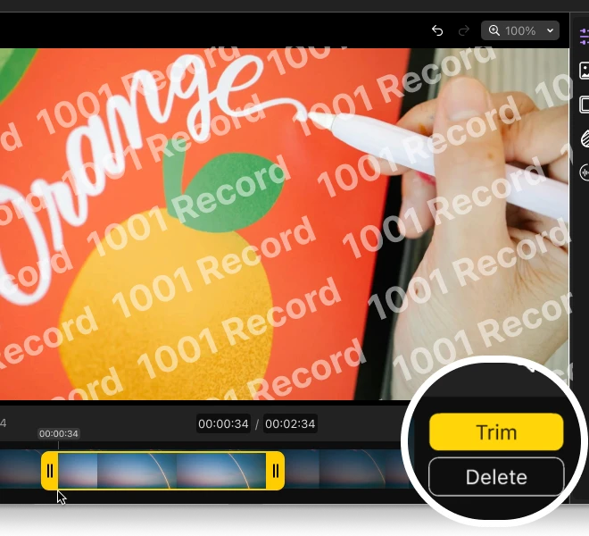 1001 record trim and add watermark to your creations