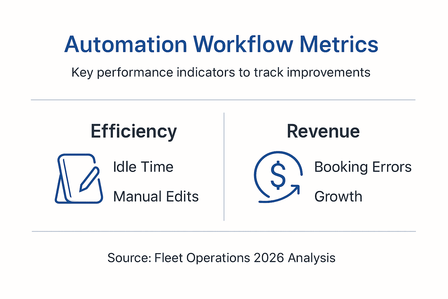 Infographic with workflow metrics and KPIs