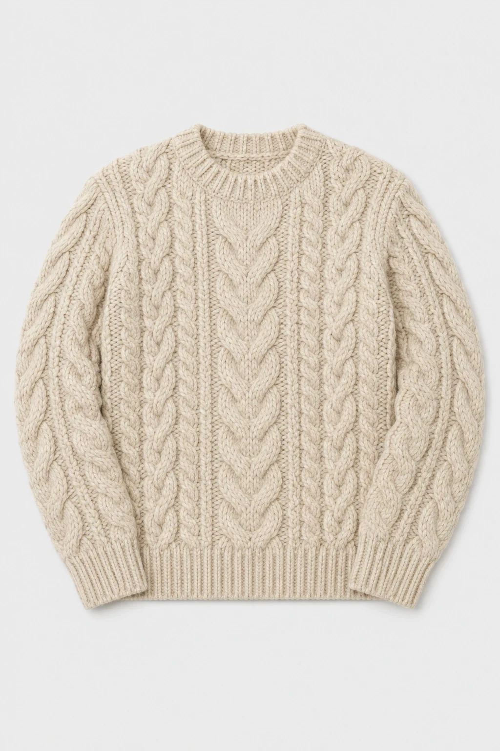 Oatmeal cable knit crewneck