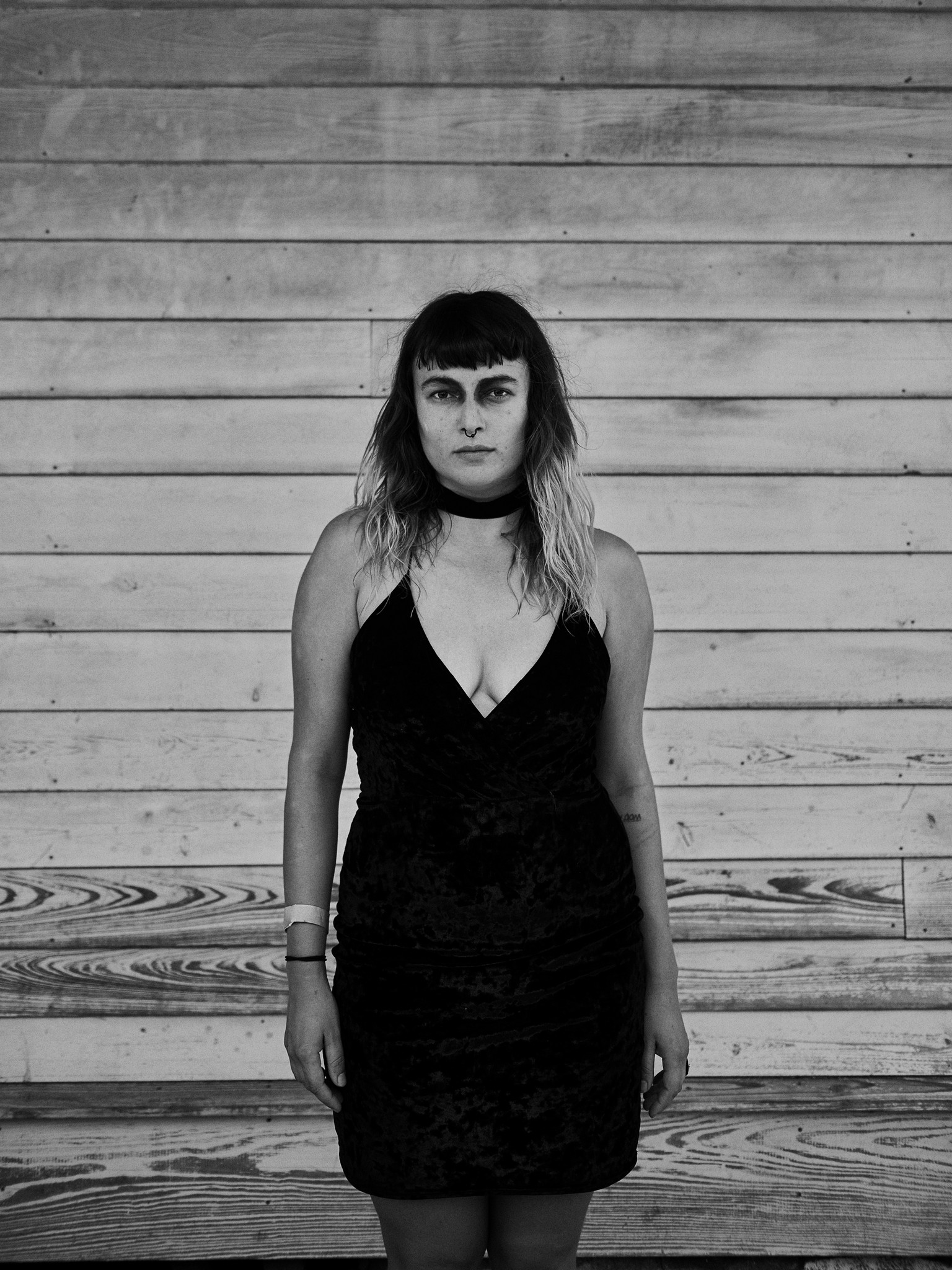 Black and white portraits of young alternative, romantic, goth, freak, punk and metal character against a textured New Orleans backdrop. 