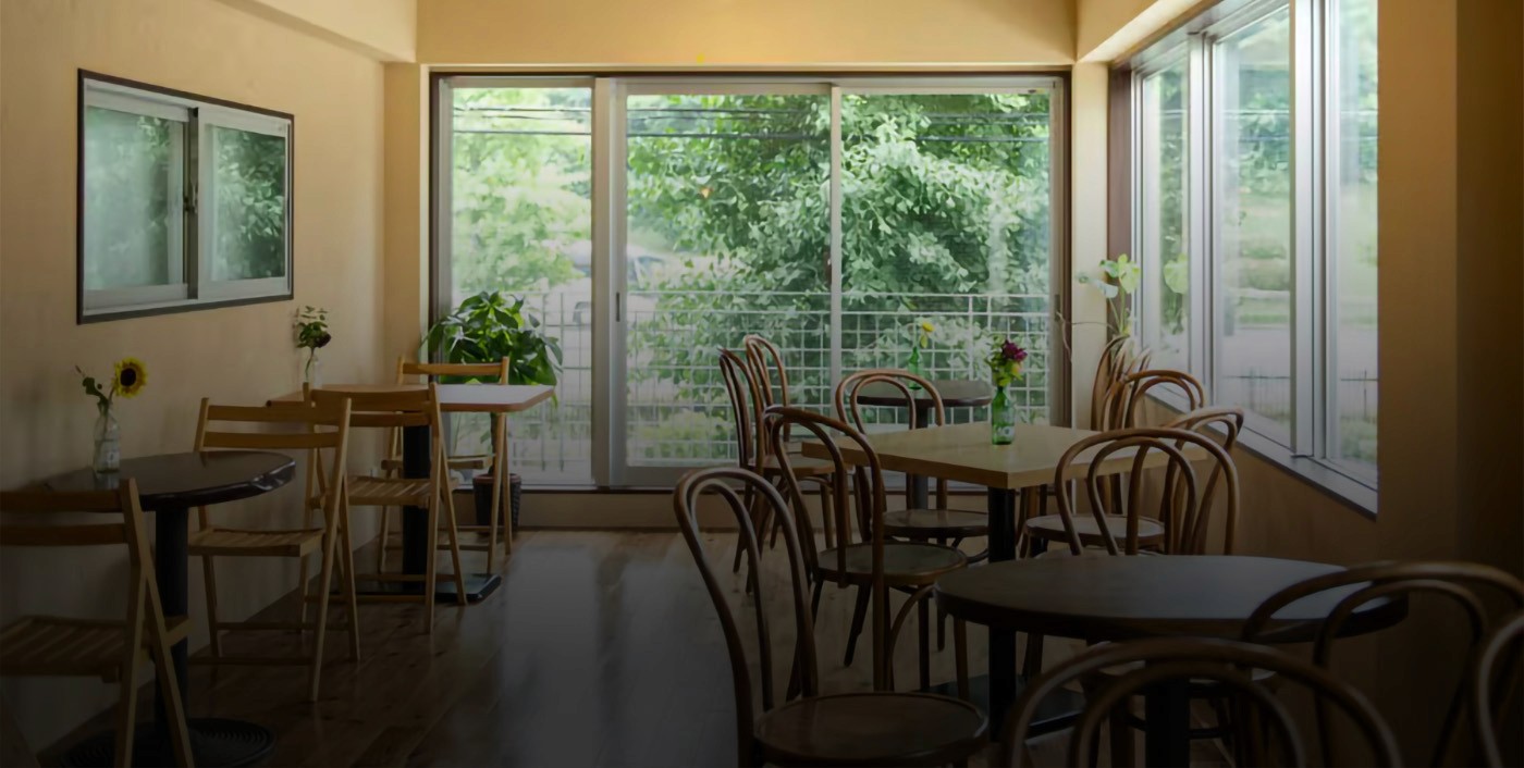 The room for rent with a beautiful view of the park from the window