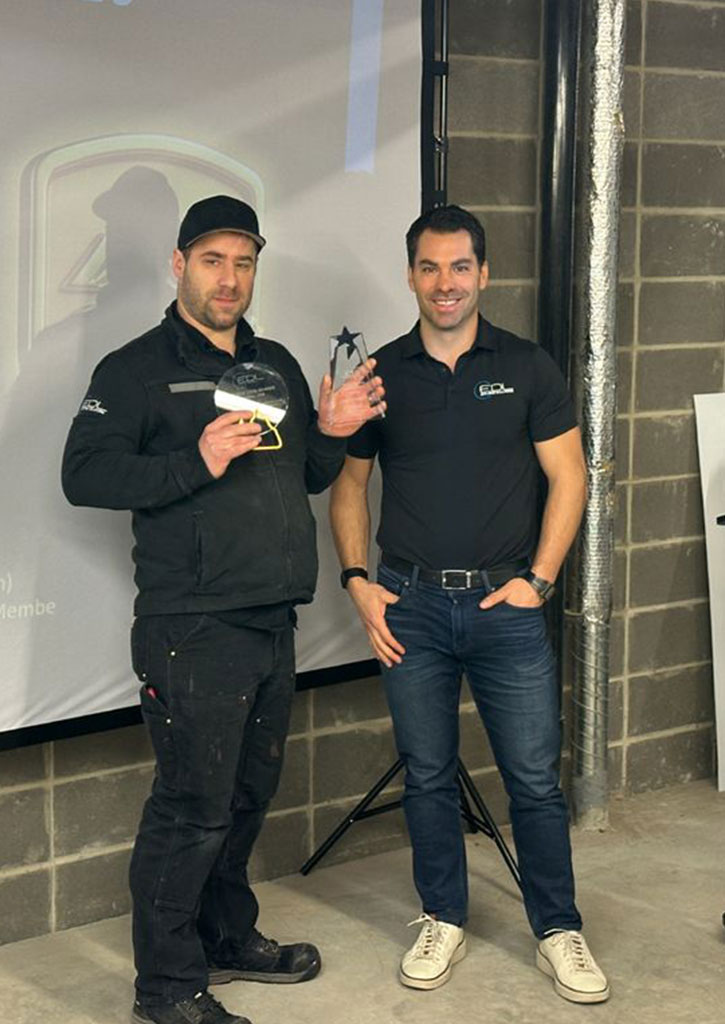 EDL team members outside at a snowboarding resort.