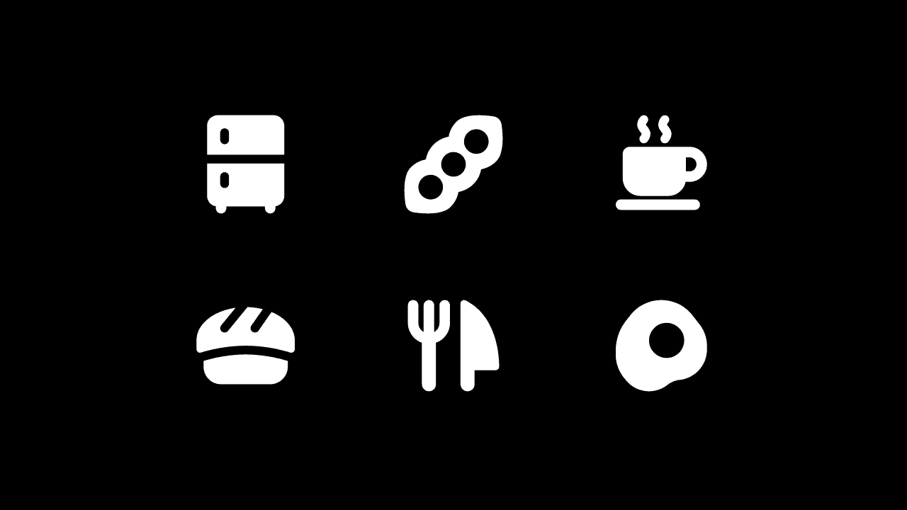 Core Solid Food Icon Set