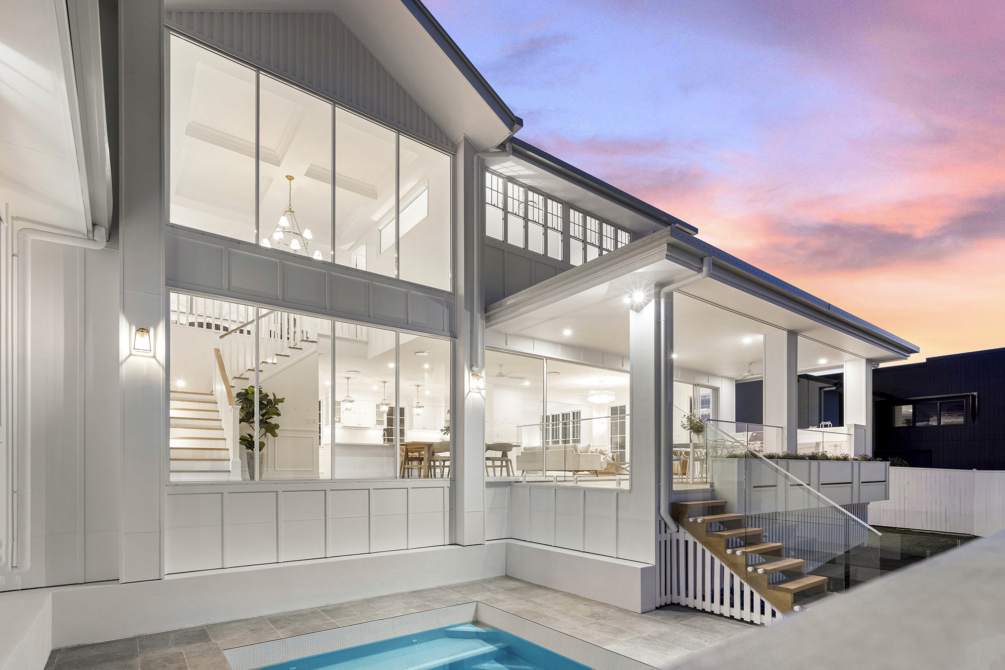 Front facade of Jacaranda House in. Brisbane