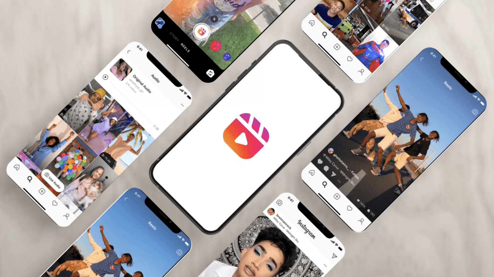 Smartphones showing various Instagram Reels screens - Best Time to Post a Reel on Instagram