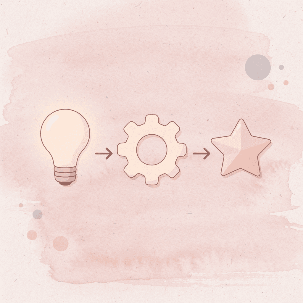  Three icons showing progression from time management to targeted improvement