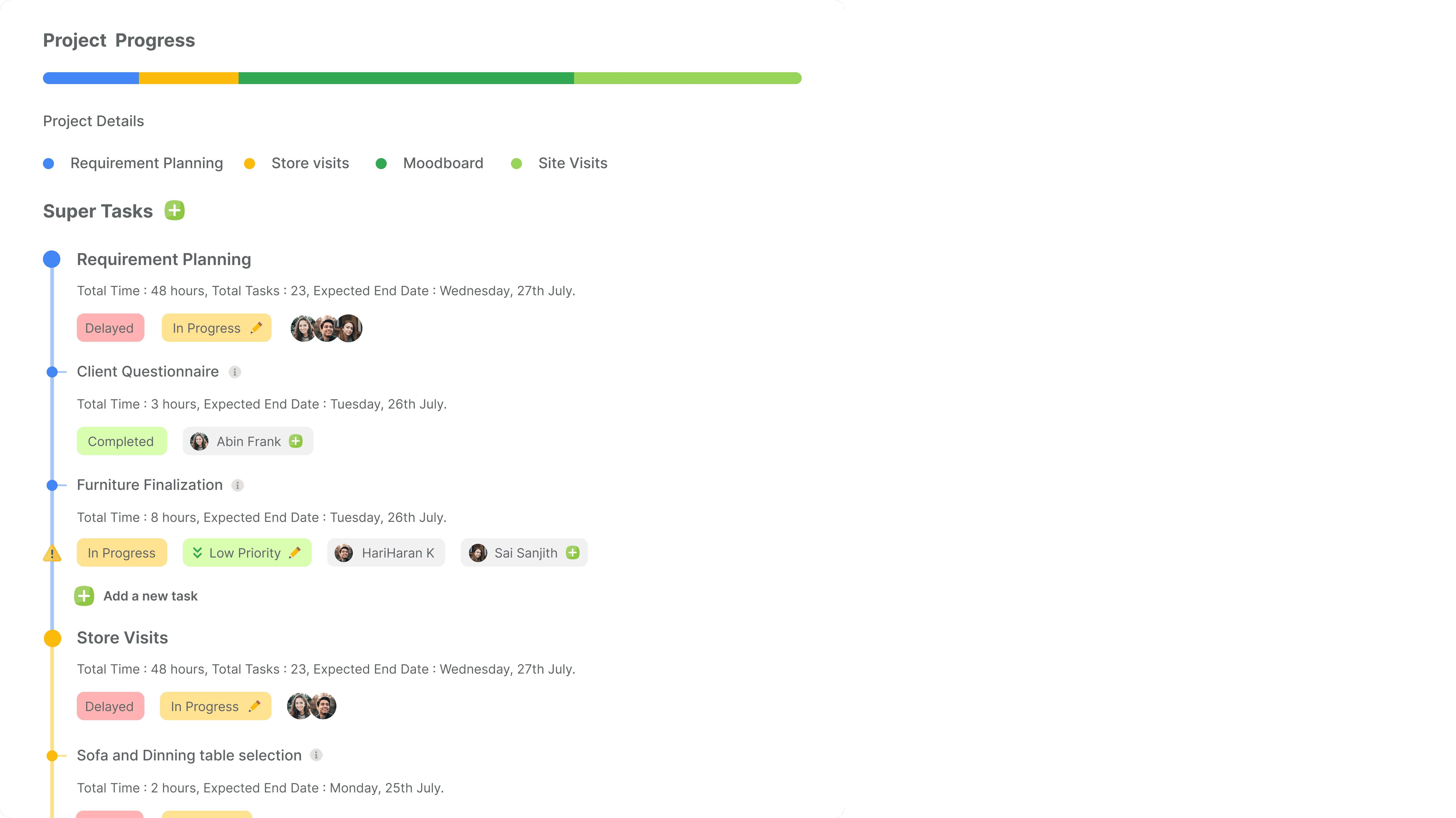 An image of Freelio's project ui