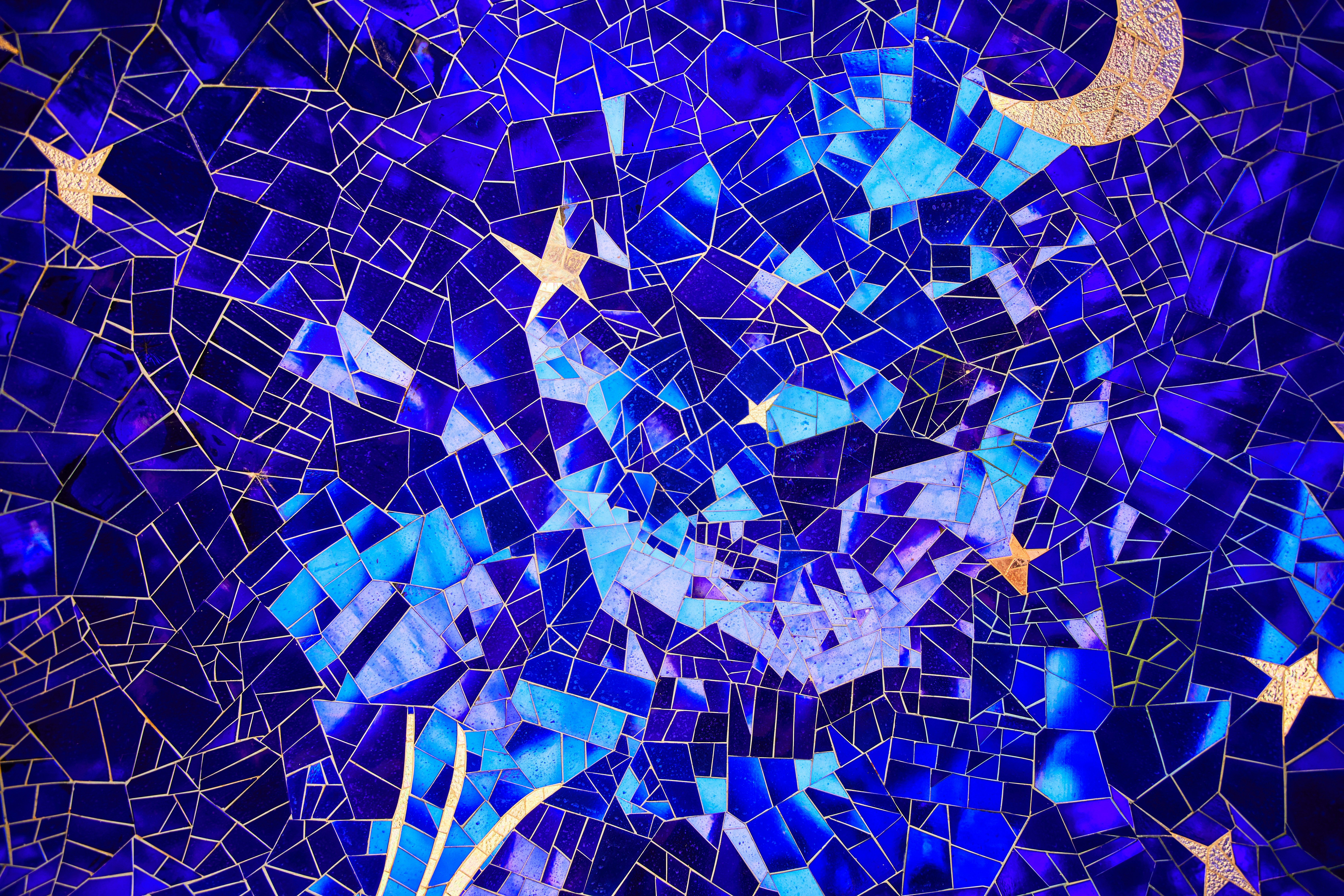 yellow blue and red abstract art