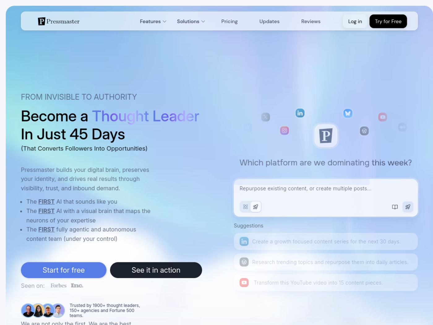 Pressmaster.ai website