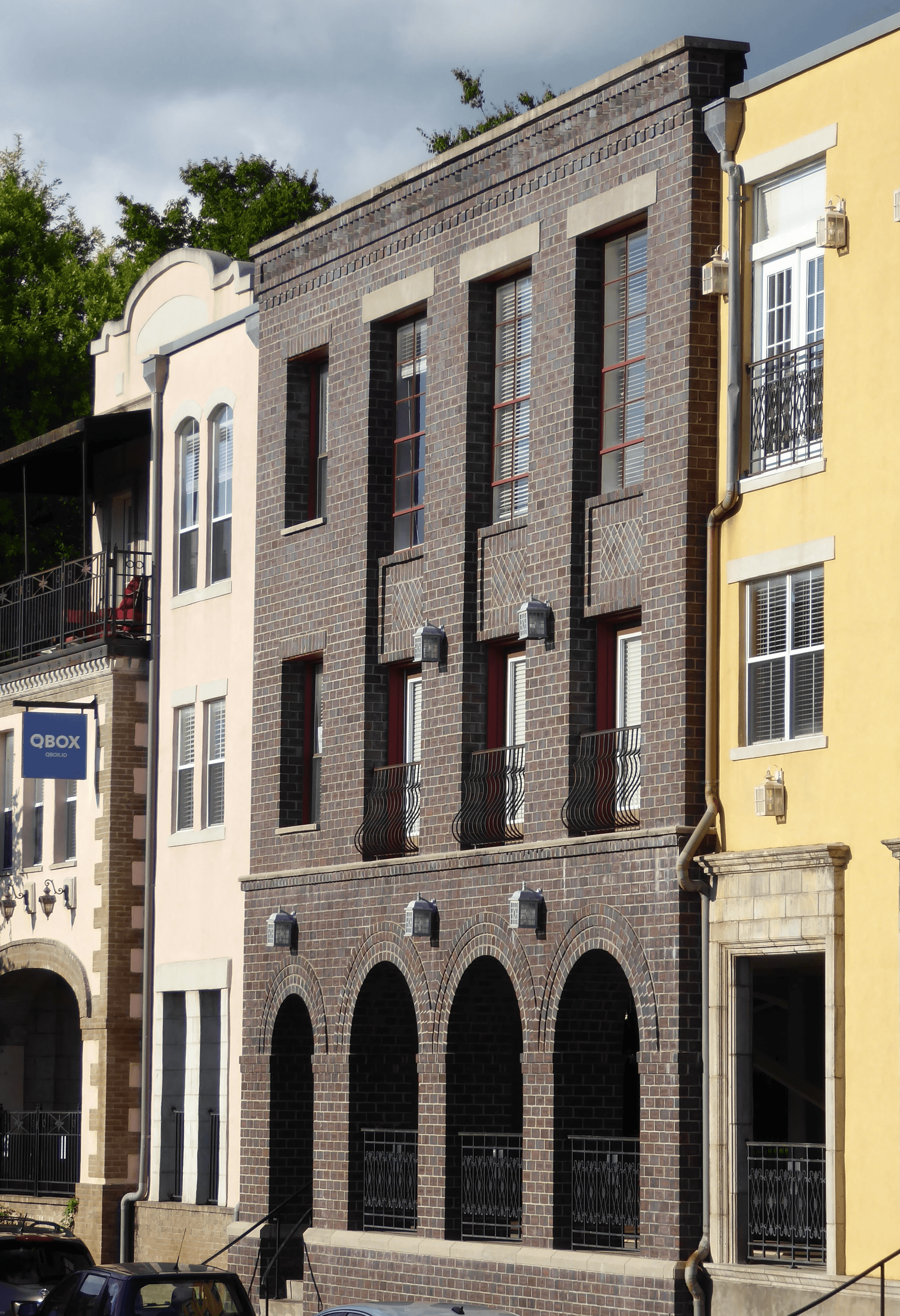 Three Sisters Block Street in Fayetteville, AR