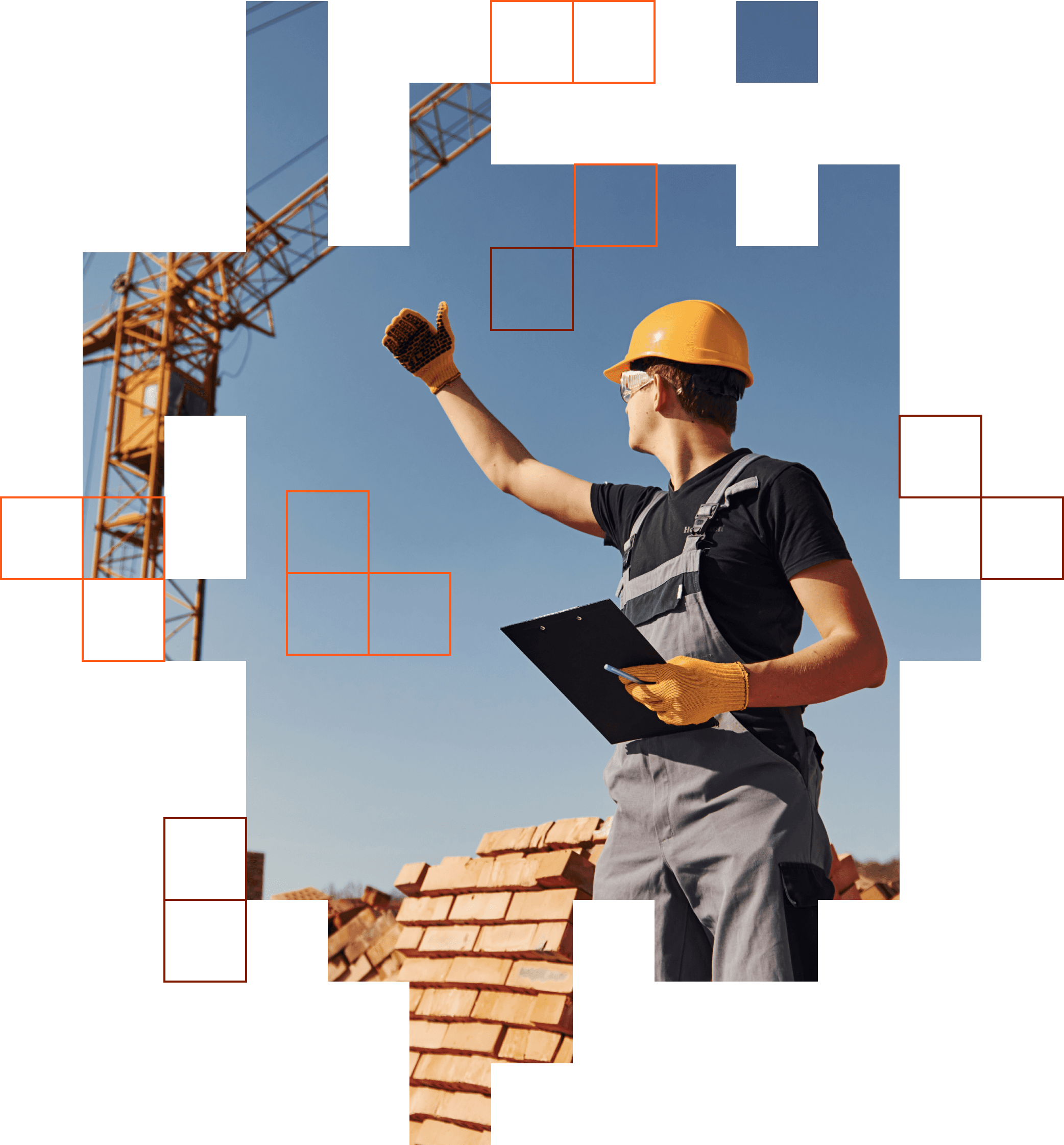 A tall building under construction with a crane.