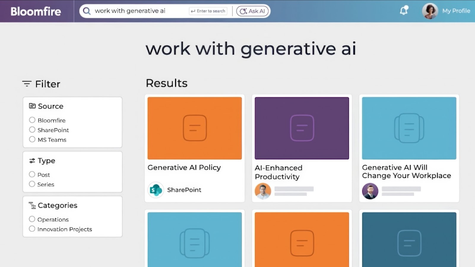 Bloomfire's AI-powered search for market insights