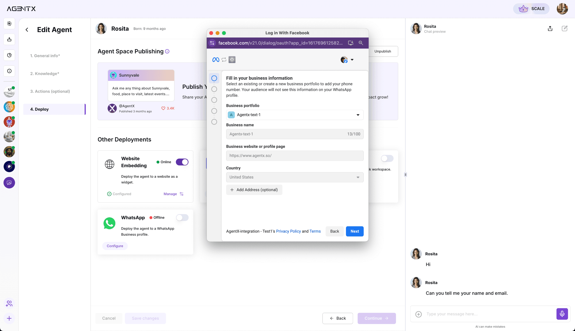 AgentX-whatsapp-embedded-signup