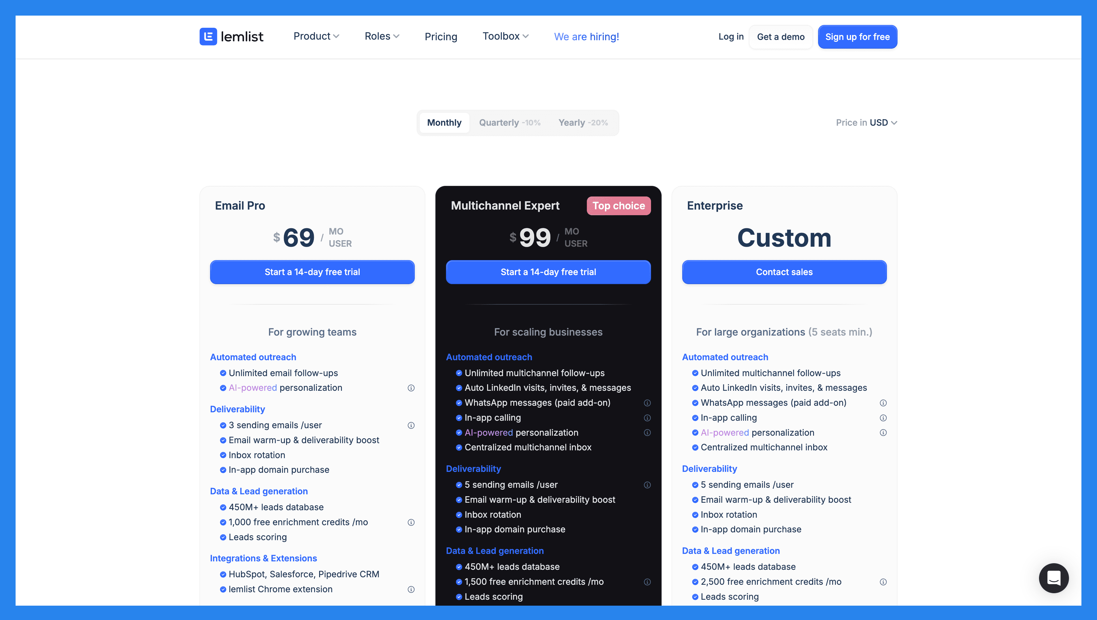 lemlist Pricing Plans