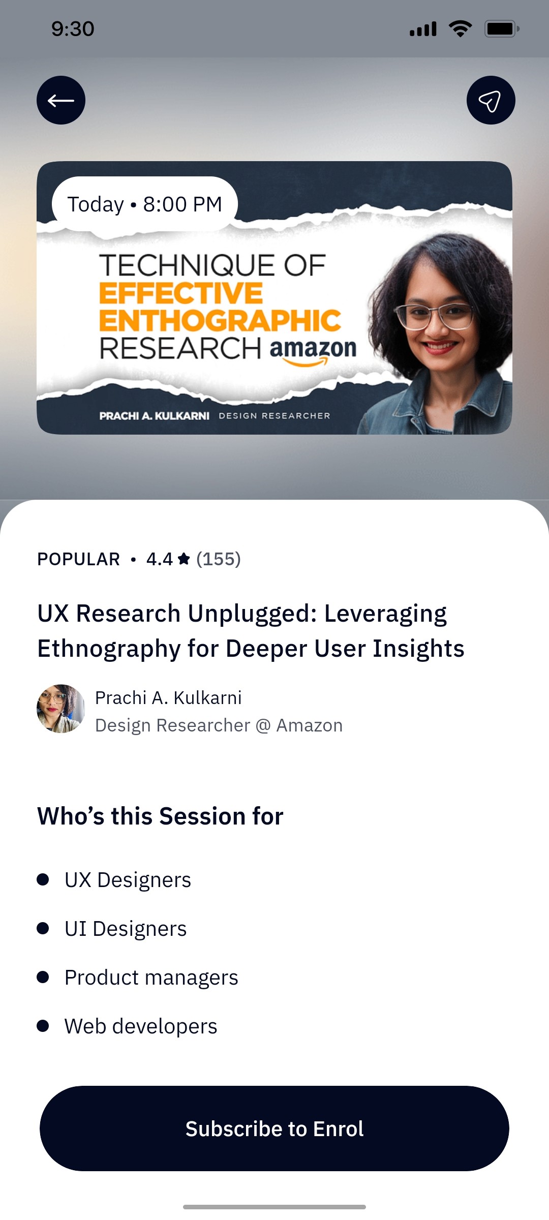 Outskill Enroll in masterclass screen