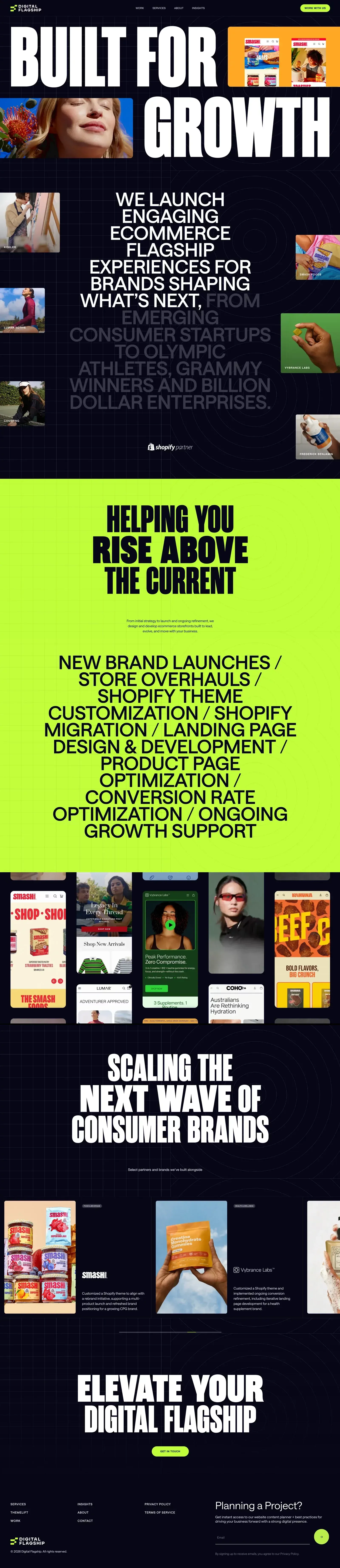 Digital Flagship portfolio page screenshot showcasing Advertising and Design design