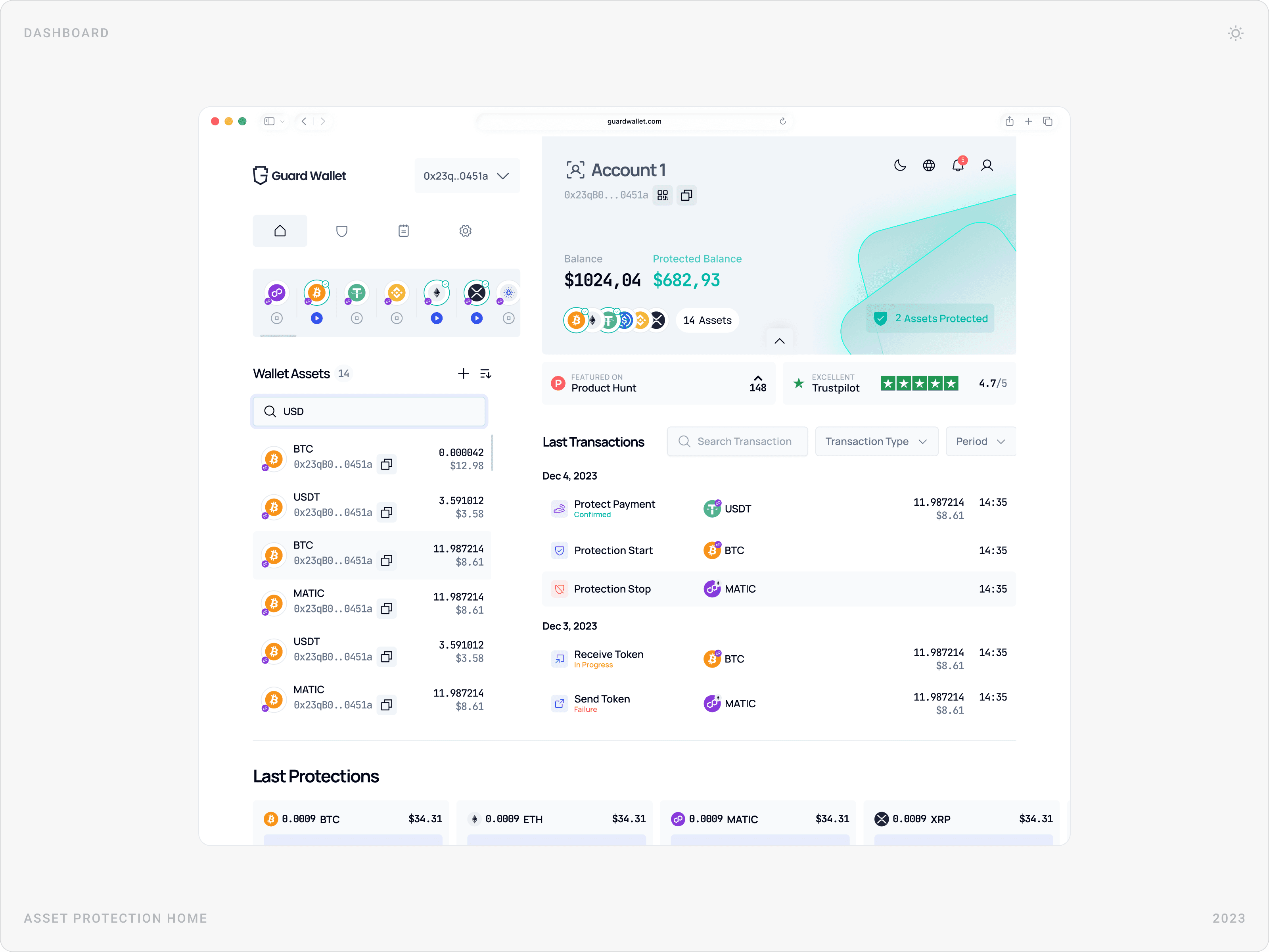 Professional Asset Protection Dashboard Design