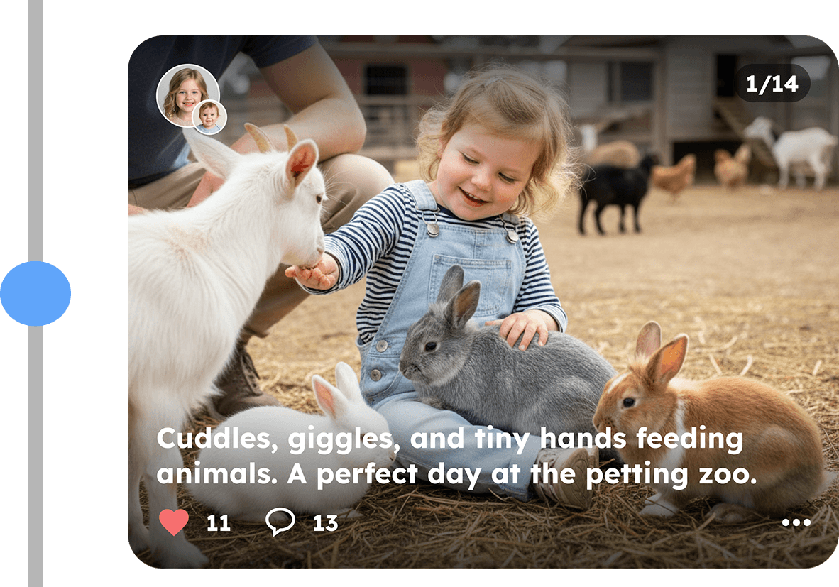 Een voorvertoning van een moment in Emma's feed