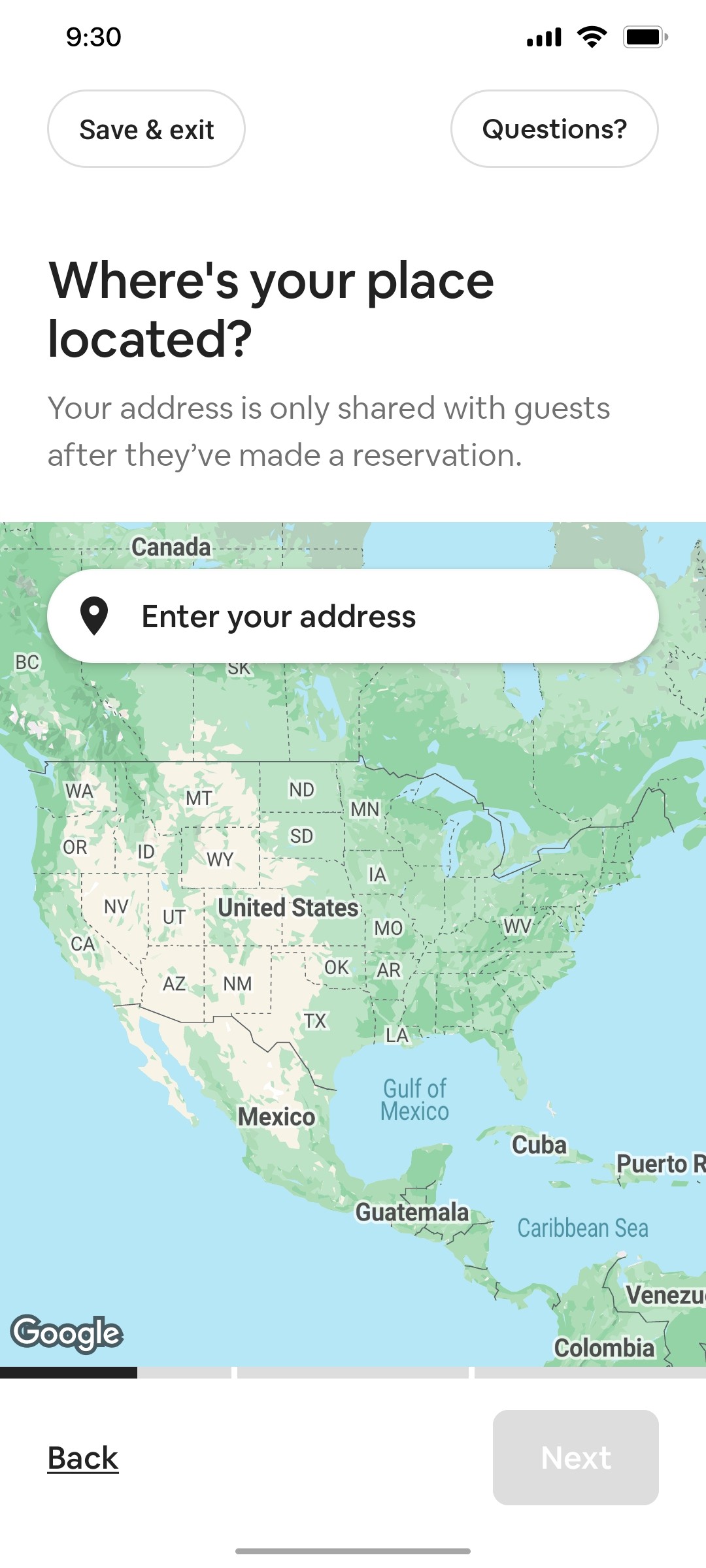 Airbnb Where place located screen