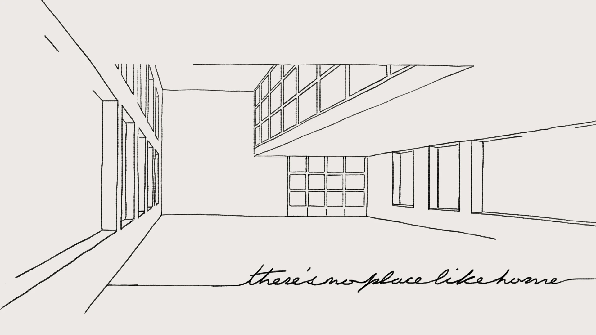 minimalistic architectural illustration of a building