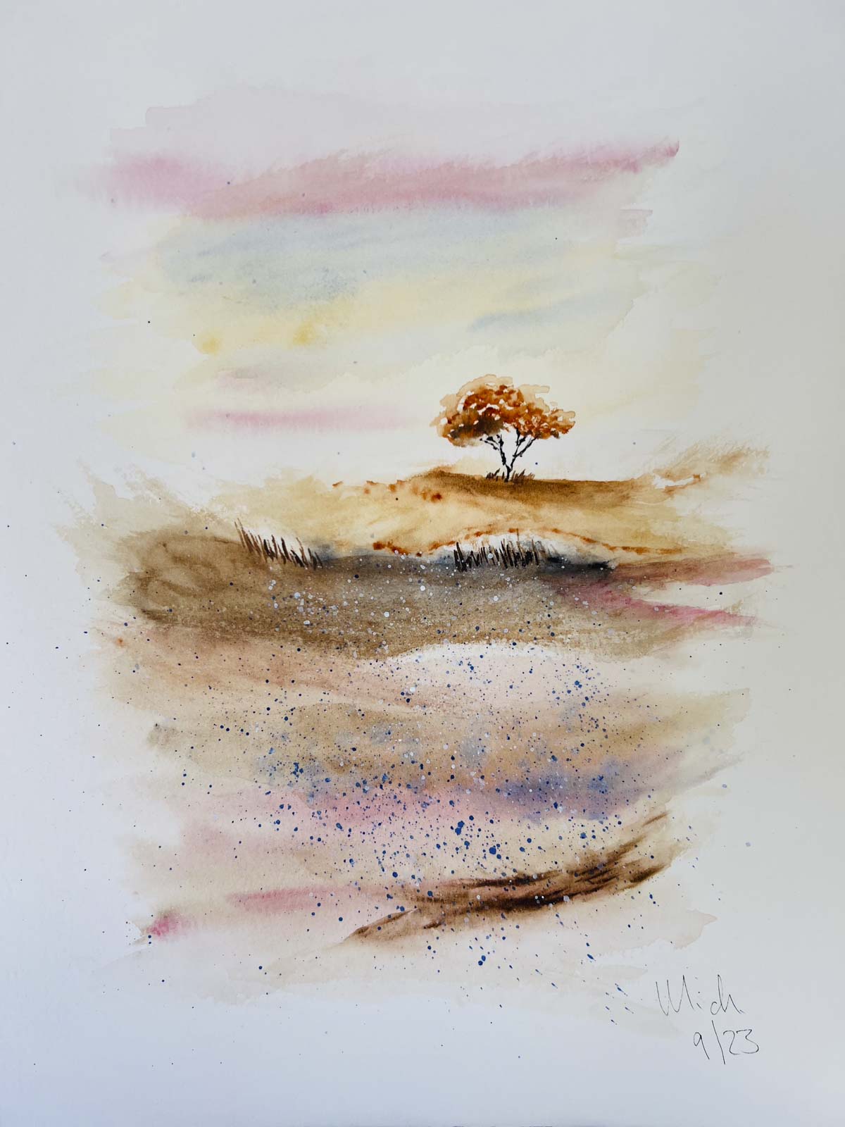 Pink Desert - 29/38cm - watercolour