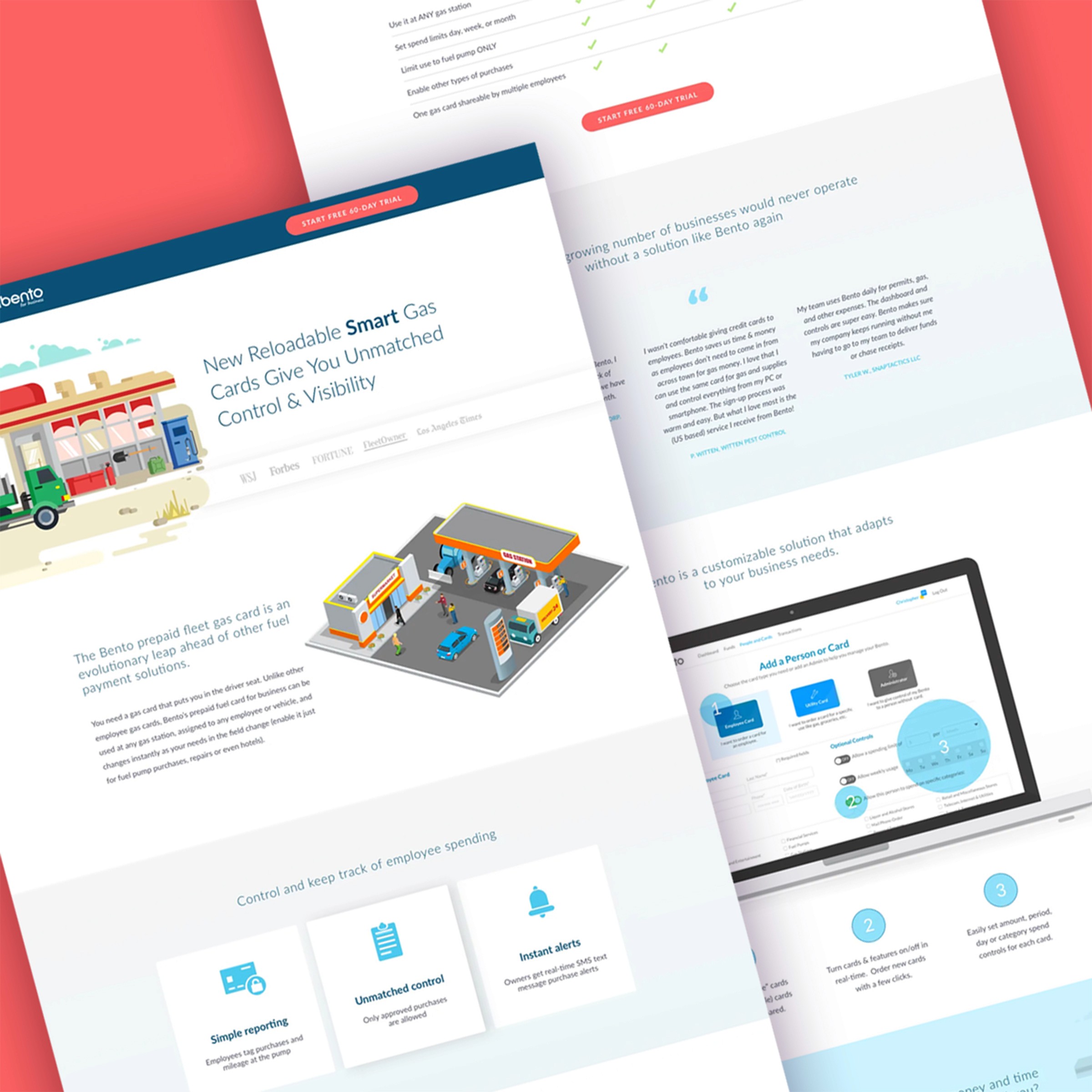 Bento for Business gas card landing page design by Olivia Ross
