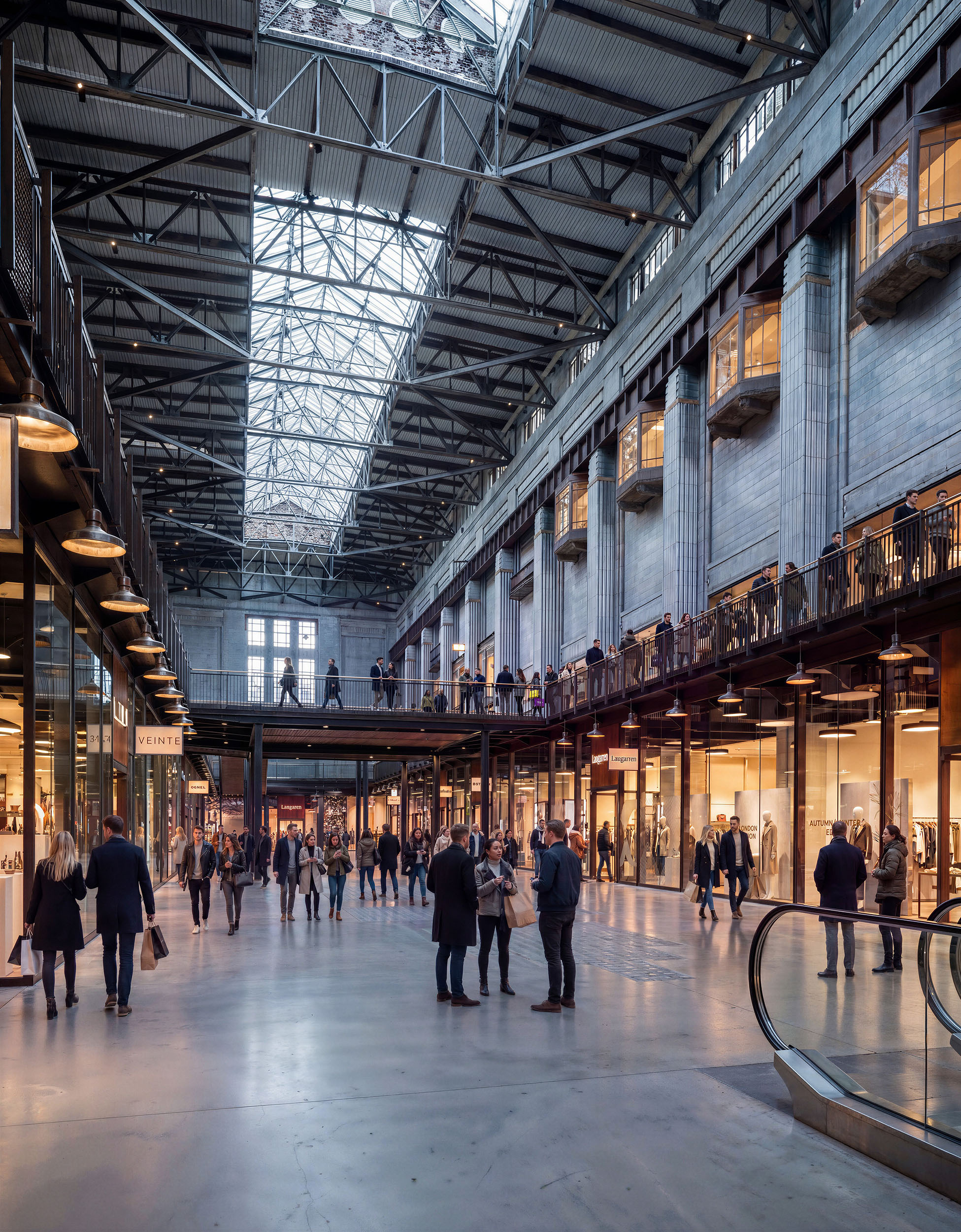 Architectural CGI render of a modern retail interior.