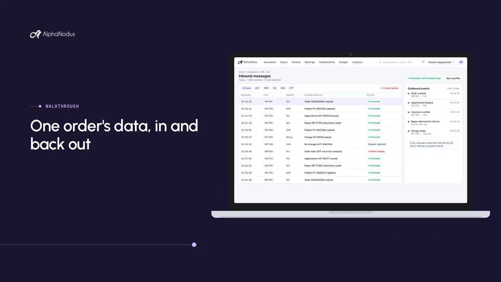 Video poster: Walkthrough: one order's data, in and back out