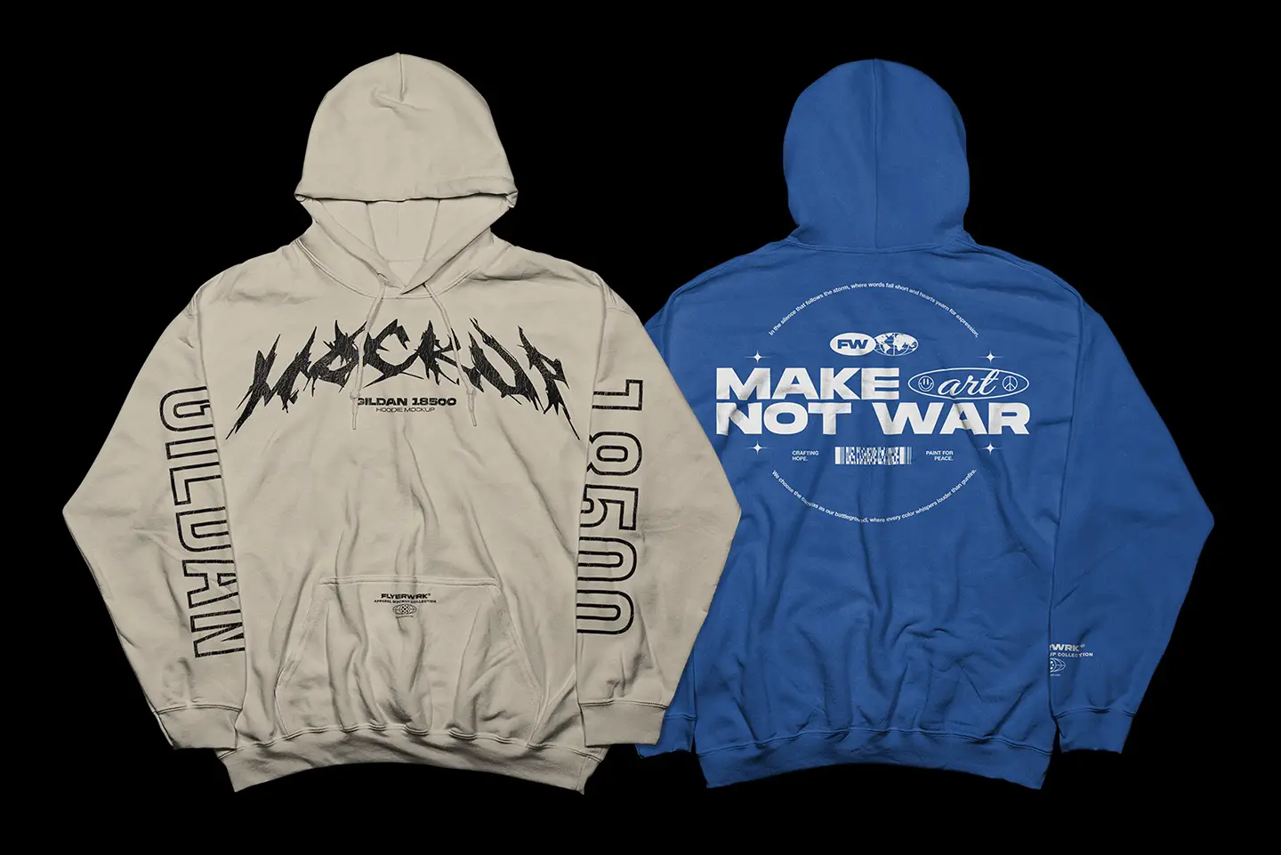 Gildan 18500 Hoodie Folded Arms mockup showing alternative design preview