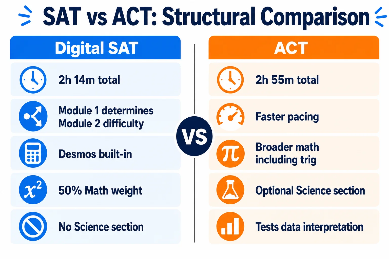 Reverse SAT to ACT conversion quick reference showing SAT 1400 1500 1550 equivalents to ACT scores for college admissions score checking and test planning.