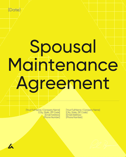 Spousal Maintenance Agreement