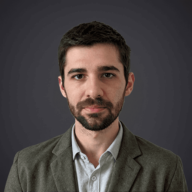 man in black button-up shirt