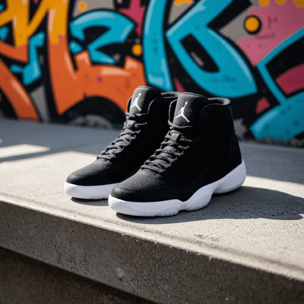 product photography of a pair of athletic shoes designed for casual wear and sports activities