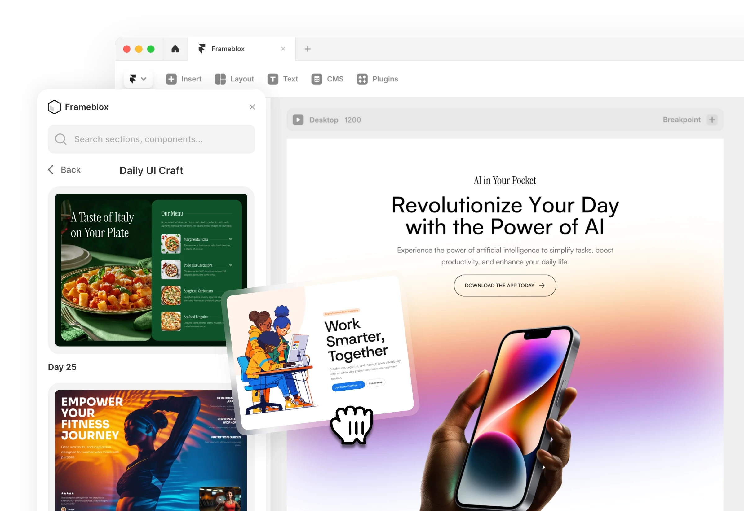 Framer Component Library and Design System - Frameblox UI kit