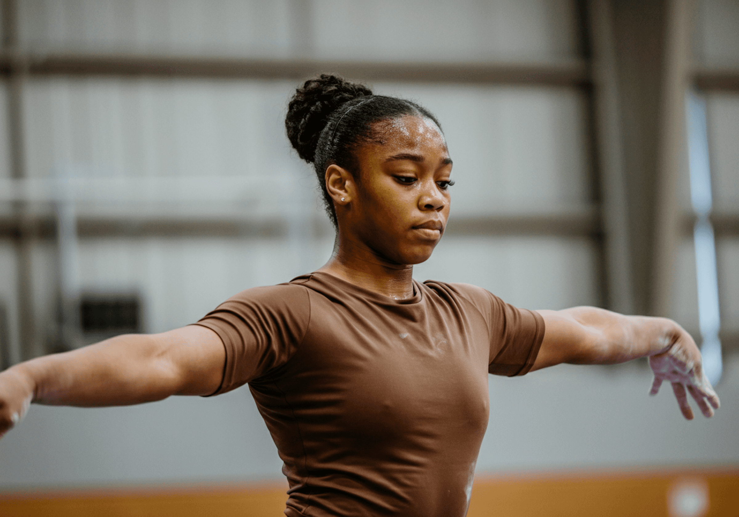 Female training in gym