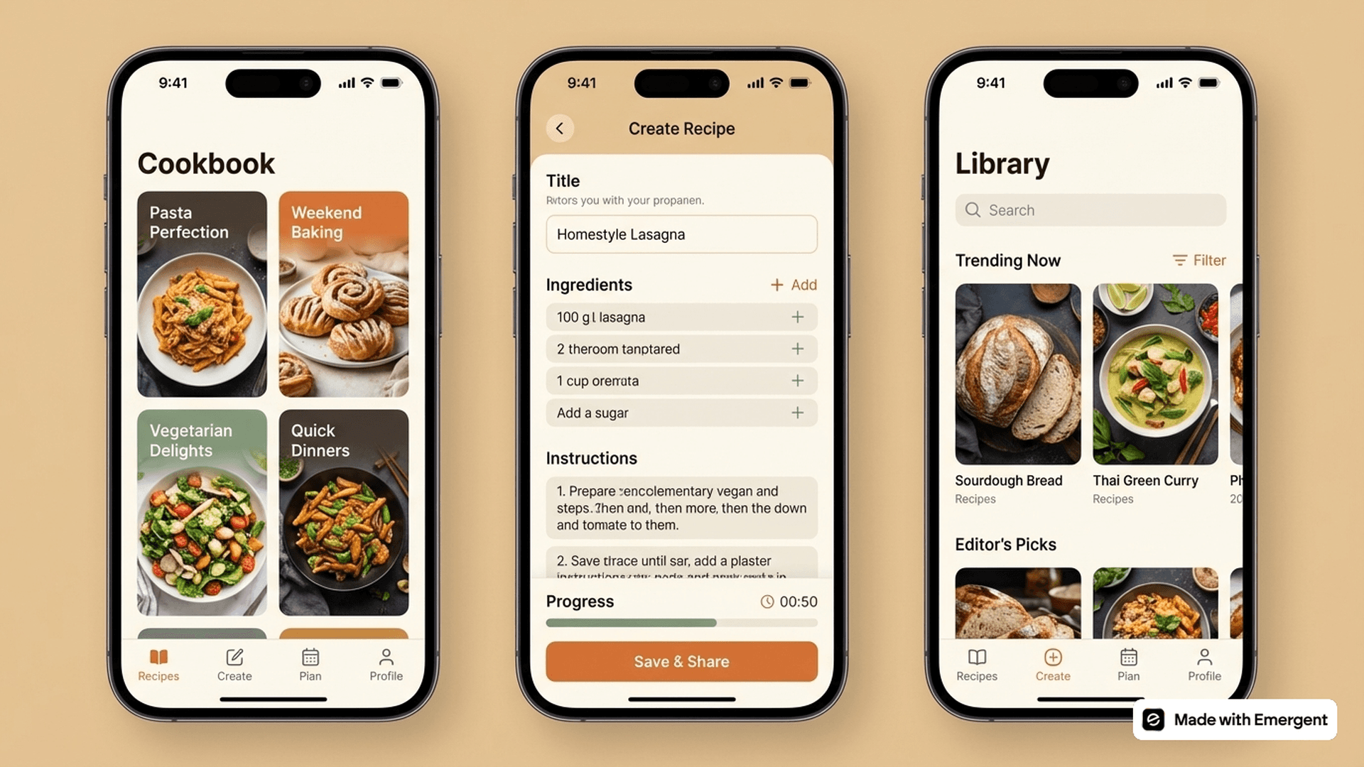 Recipe Book Maker App Made with Emergent
