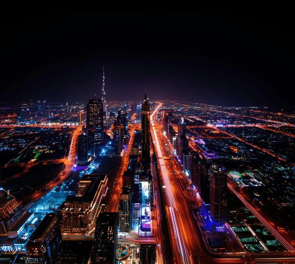 Dubai city at night