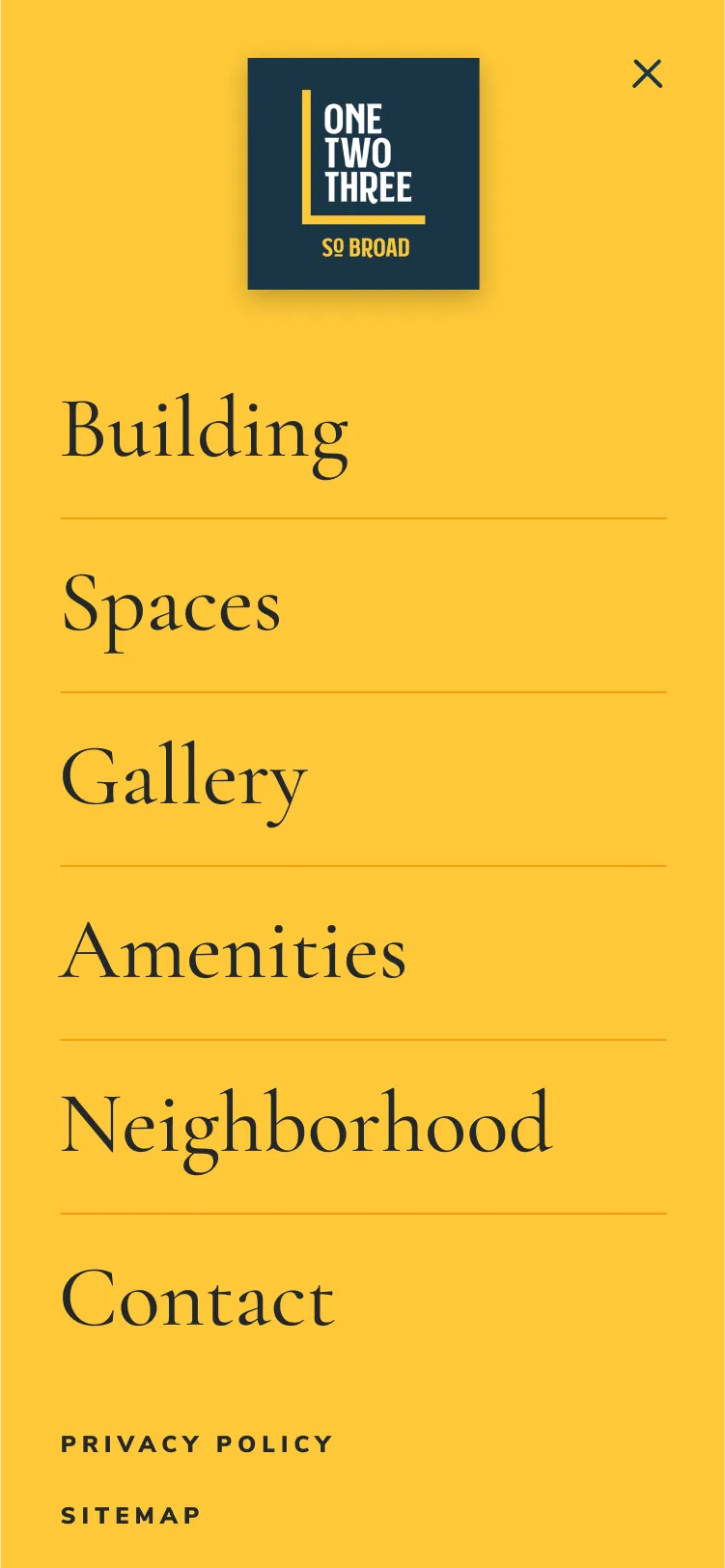 123 S Broad St mobile website menu design