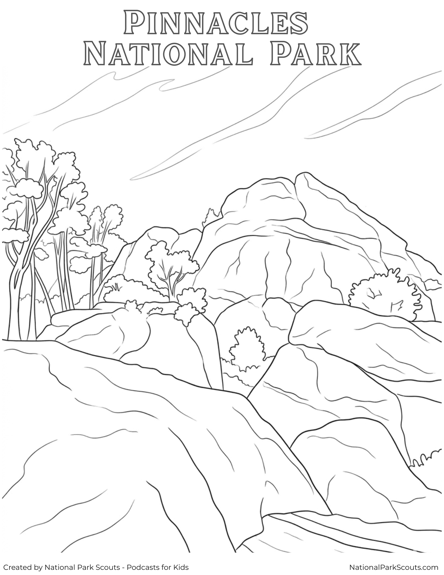 Pinnacles National Park Coloring Page