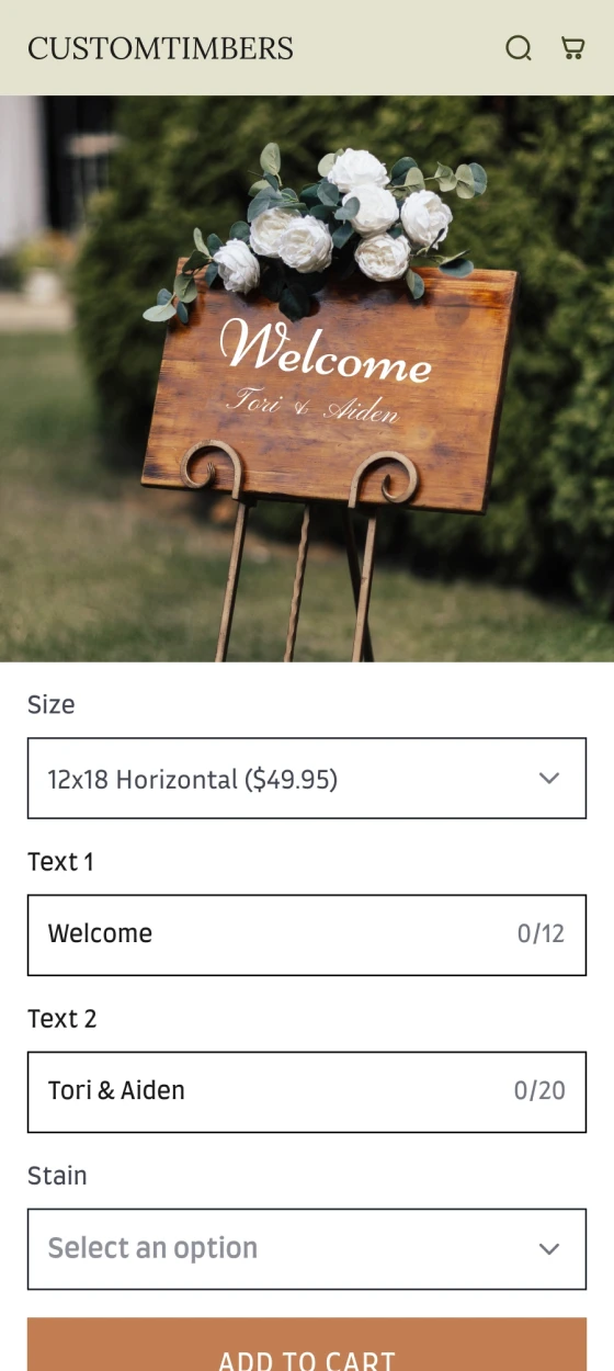 Custom Wood Wedding Sign