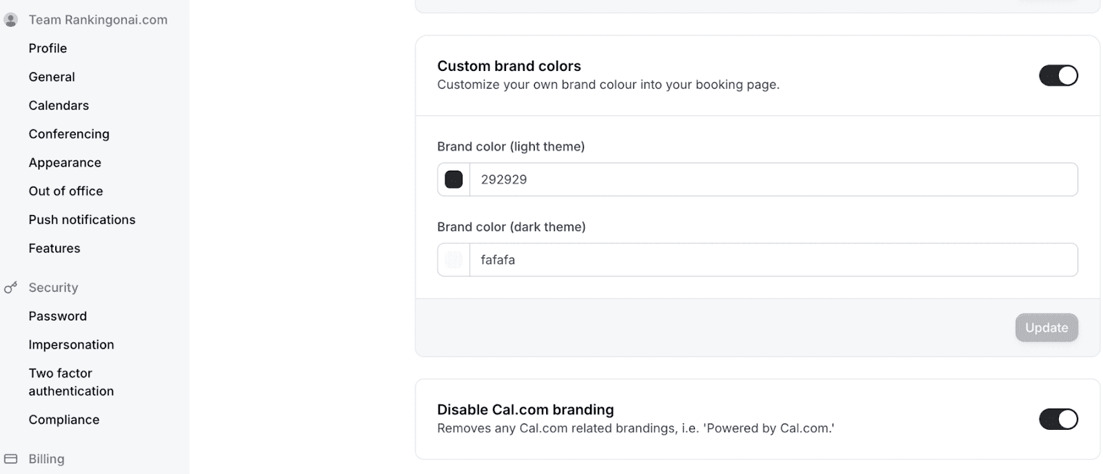 Customization and branding in Cal.com