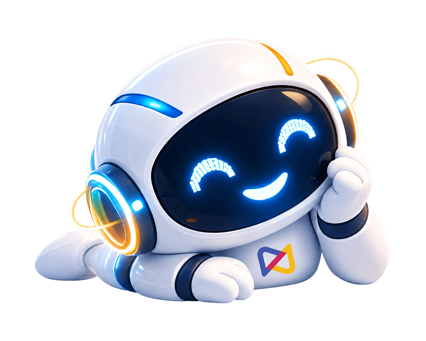Violet smiley mascot illustration