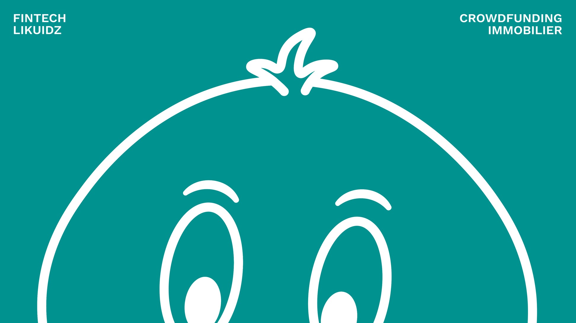 Tête de la mascotte sur fond turquoise.