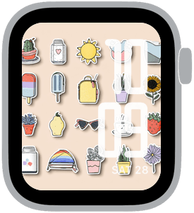 summer stickers Apple Watch face preview 5 featuring modern, 4th of july, and summer.