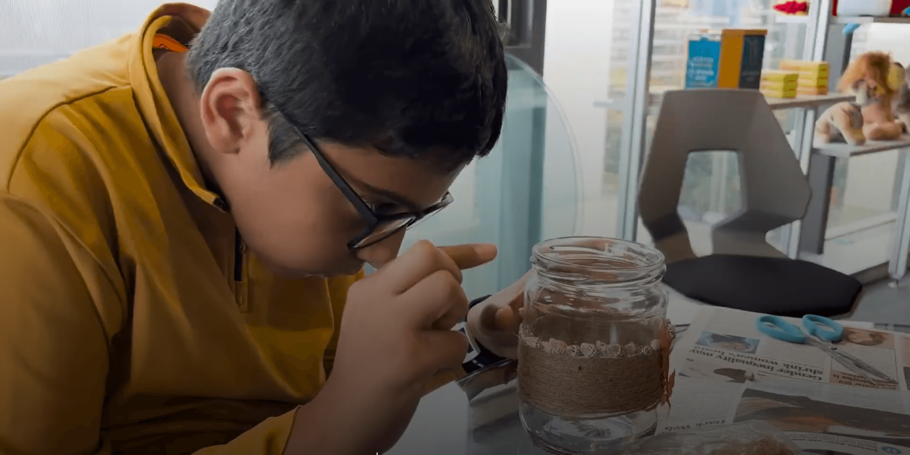 a woman wearing headphone