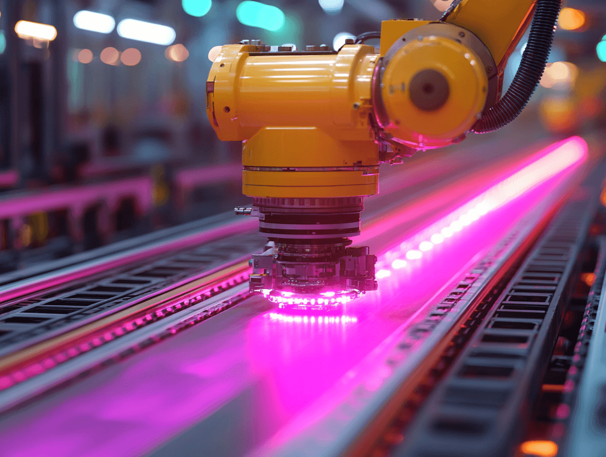 Maschine in einer Produktionsanlage bei der Arbeit