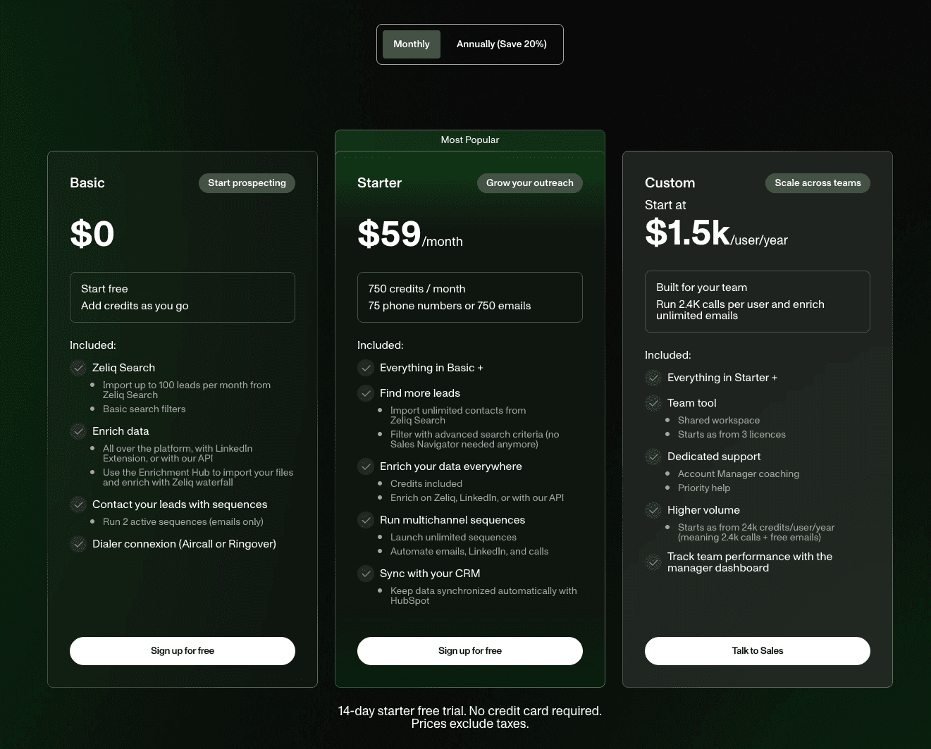 Zeliq Review - Pricing