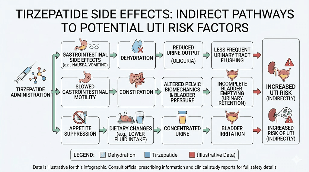 How tirzepatide side effects can indirectly affect urinary tract health