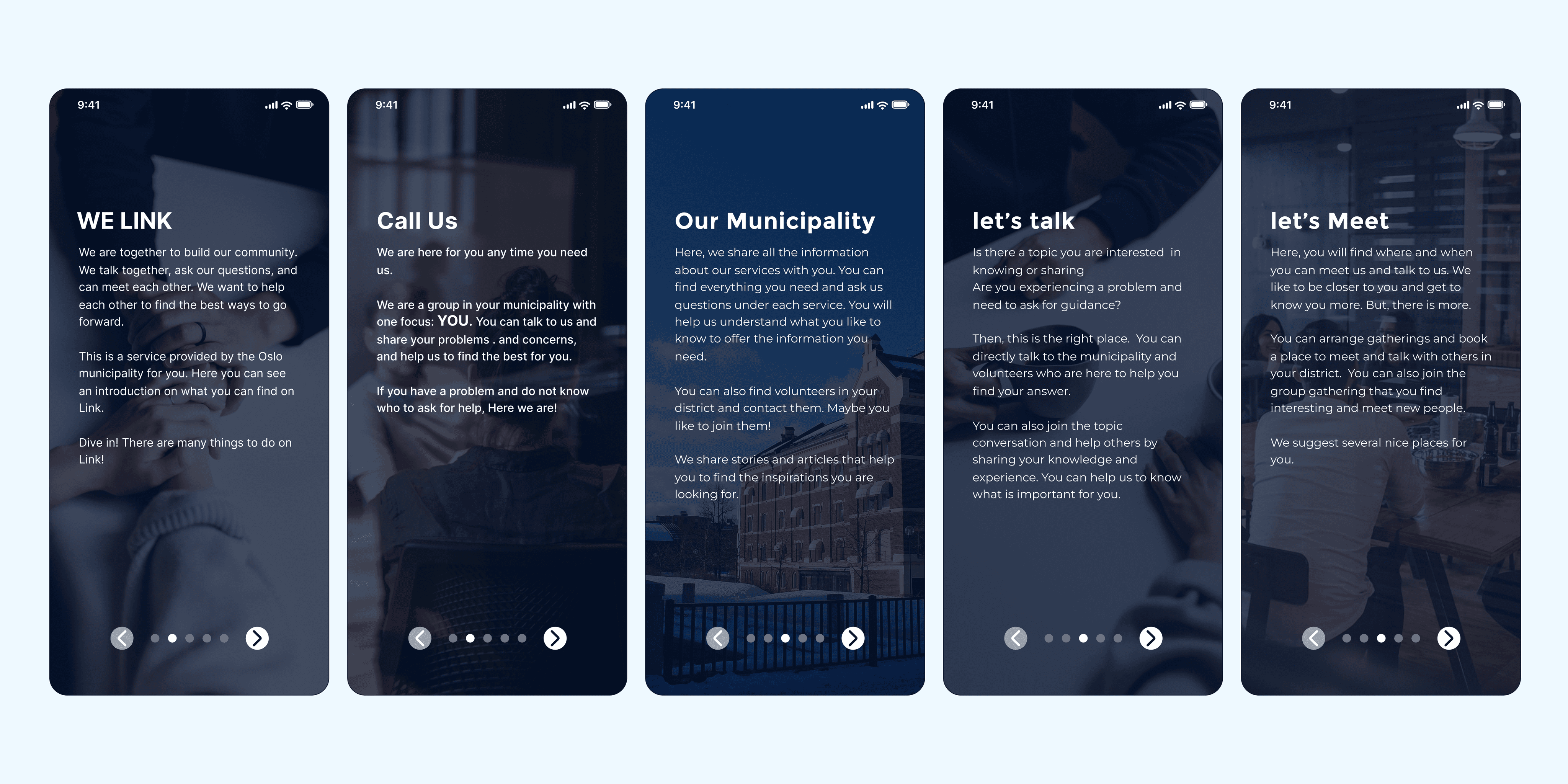 welcome and onboarding informative page